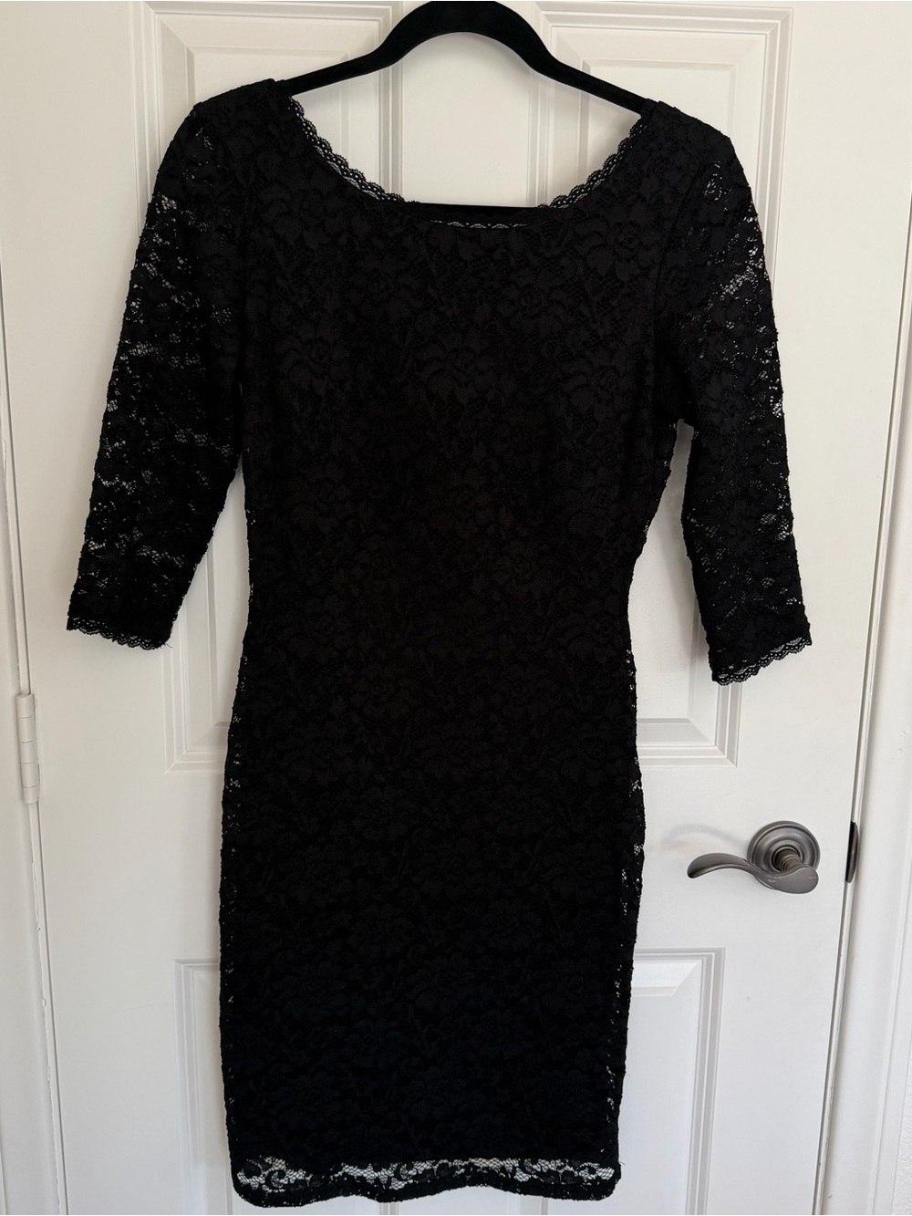Laundry By Shelli Segal Black Lace Dress with Back Gold Zipper, 2